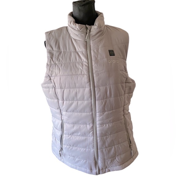ORORO Quilted Heated Best Grey Medium Water Resistant Zip Front/Pockets NWT - Picture 3 of 17